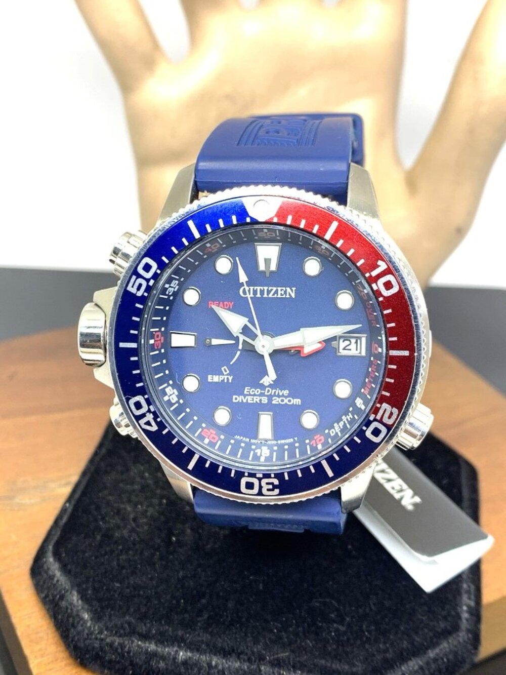 Citizen Promaster Men's Watch BN2038-01L Eco-Drive Pepsi Blue Rubber Strap 45mm